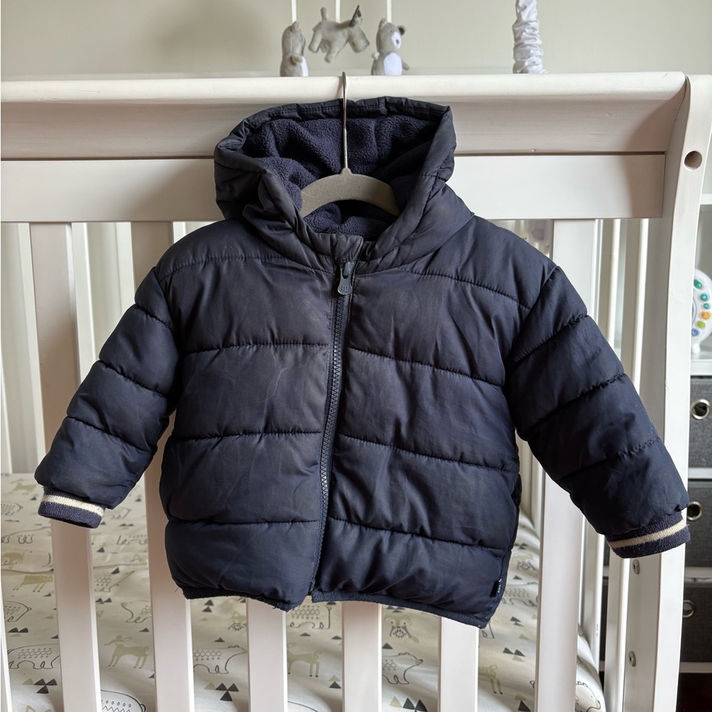 GAP Navy Blue Puffer Jacket with Hood